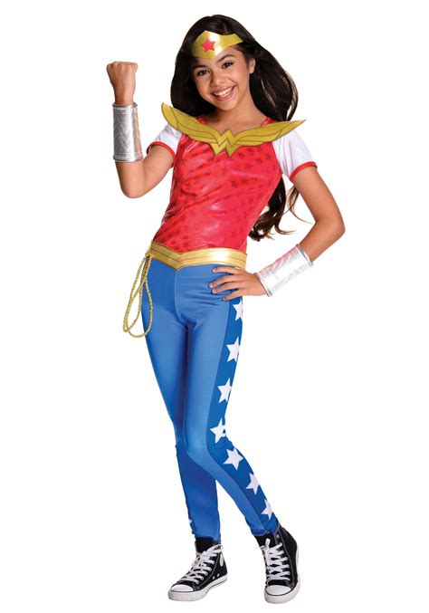 The original outfit worn by wonder woman in the tv version is red, white, blue, and gold. DC Superhero Girls Deluxe Wonder Woman Costume