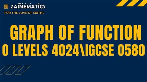 Perfect revision resources for the cie igcse maths (core) course. GRAPH OF FUNCTION O LEVELS MATHS O LEVELS 4024 IGCSE 0580 ...
