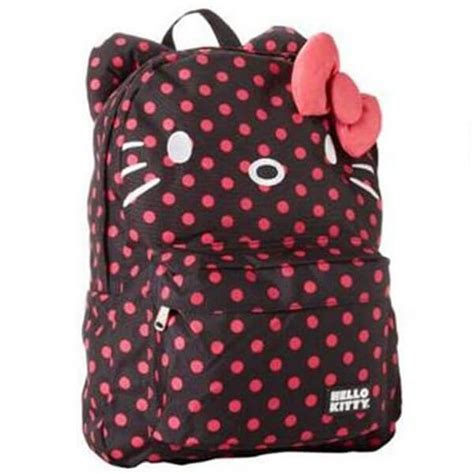 Hello Kitty Backpack With 3d Ears And Bows