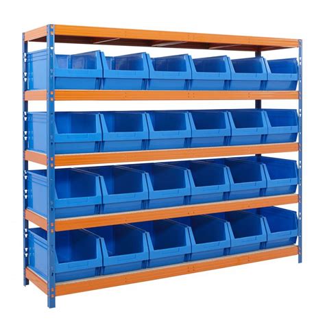 The warehouse containers can save space during transportation on euro pallets. Heavy Duty 400kg 400w x 600d Parts Storage Bin Shelving | Racking.com