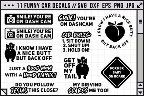 Vehicle Stickerfunny Bumperfunny Car Decalsvg Cut Files For Cricut