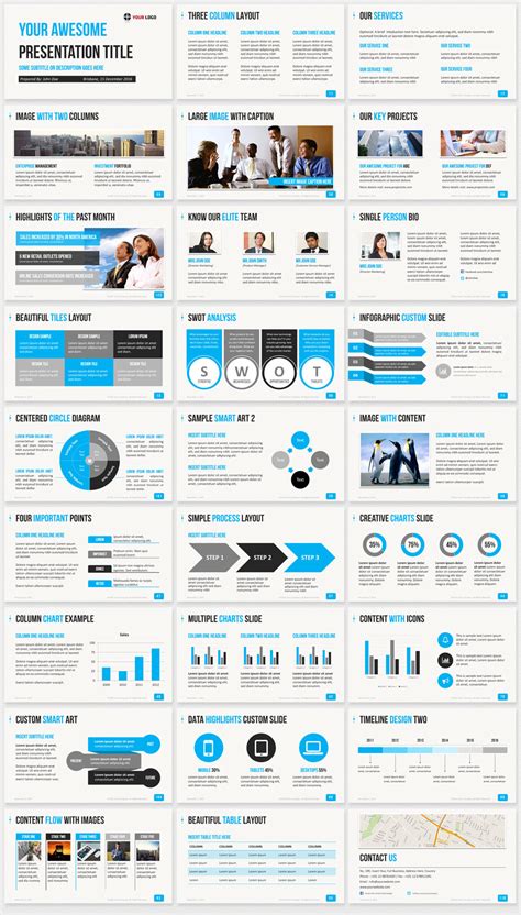 Ultimate Professional Business Powerpoint Template 1200 Clean Slides