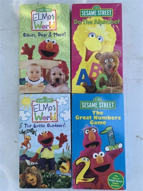 LOT OF 12 Vintage Sesame Street VHS Elmo Big Bird Grover Bert Ernie