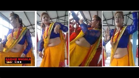 Desi Aunty Fat Big Belly Deep Navel Aunty Hot Dance Performance Youtube
