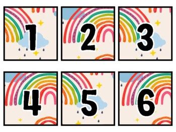 Rainbow classroom calendar set, rainbow calendar classroom decor