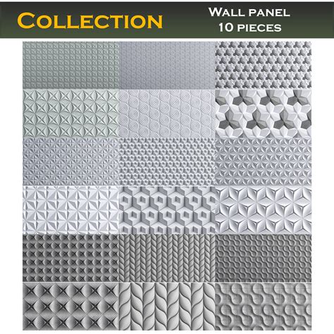 3d Model Wall Panel Collection 3d Model Vr Ar Low Poly Cgtrader