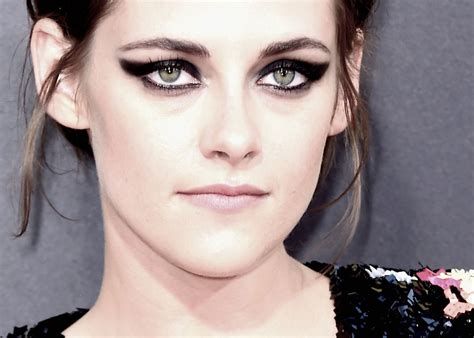 Kristen Stewart Wears A Smoky Eye And A French Twist To The American