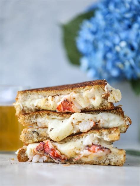 Lobster Grilled Cheese Sandwiches Made With Melty Havarti Cheese And