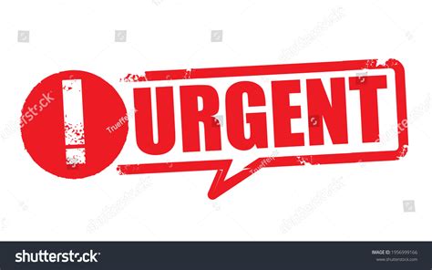 Urgent Red Rubber Stamp On White Stock Vector Royalty Free 1956999166