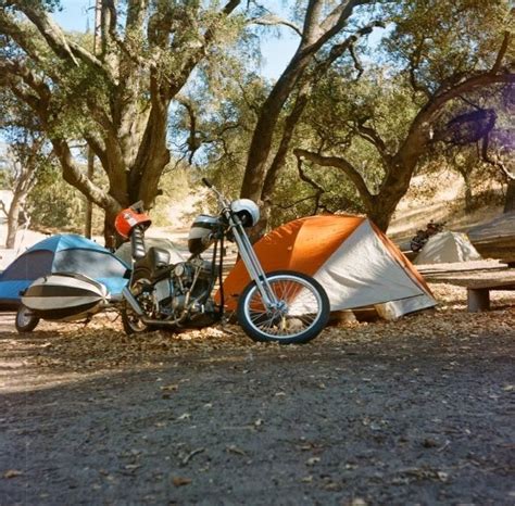 Camp Biker Chopper Motorcycle Camping Bike Camping