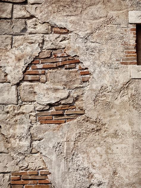 Old Rustic Stone And Brick Wall Texture Stock Image