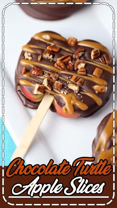 Dip one end of the apple slice into the use a spoon to drizzle chocolate sauce lightly over the apple slices. Chocolate Turtle Apple Slices - Healthy Living and Lifestyle