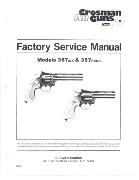 Crosman 357 Factory Service Manual Manualzz