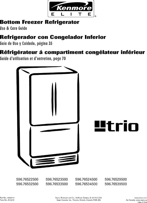 Kenmore Elite 79574023412 Refrigerator Owner S Manual