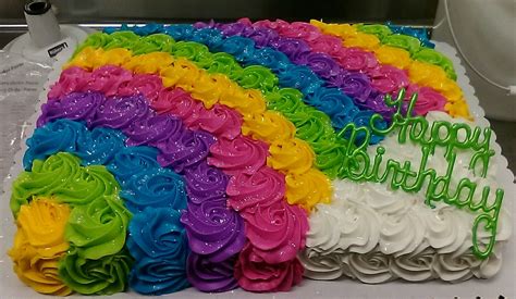 Rosettes Cake Rainbow Cake Buttercream Icing Sheet Cake Icing Sheet