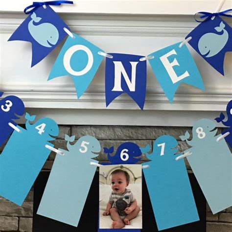 Whale First Birthday Decorations Whale Banner I Am 1 One High Etsy
