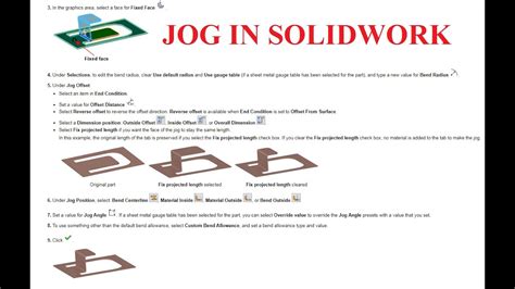 Creat Jog Sheet Metal In Solidwork Solidwork Tutorial TẠo ĐƯỜng