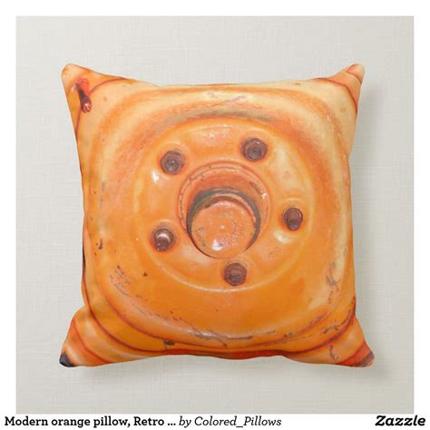 All orders are custom made and most ship worldwide within 24 hours. Modern orange pillow, Retro orange pillow | Orange pillows ...
