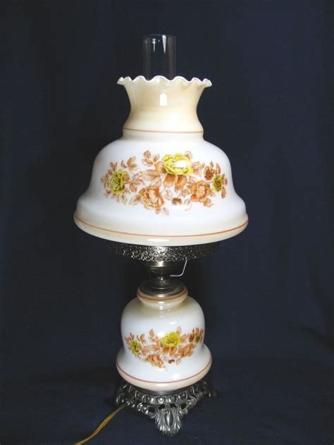 Shop for glass hurricane table lamps online at target. VTG Hurricane Parlor Table Lamp GWTW Floral Glass Shade 3 ...