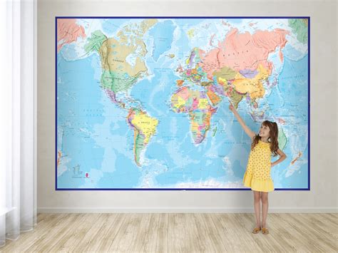 Decorate Your Childs Playroom With A World Map Mural Maps