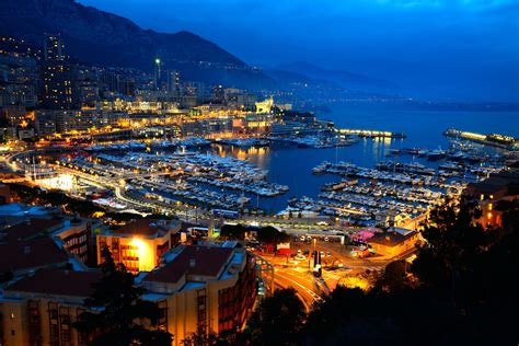 Monaco By Night Port Hercule Is The Main Harbour Front Of Monaco
