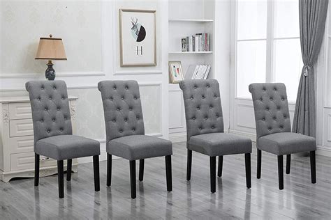 Dark Gray Upholstered Dining Room Chairs Scargill Gray Upholstered