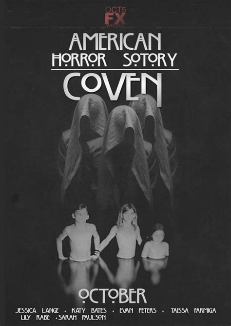 The Poster For American Horror Story Coven Which Features Three Women And One Man