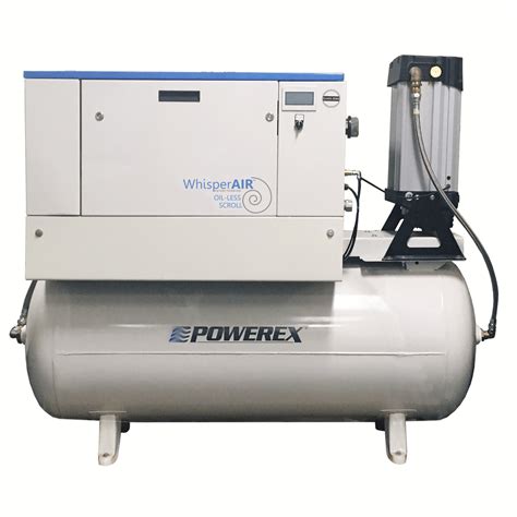 Powerex Stes0754 75hp Oilless Scroll Air Compressor With Enclosure On