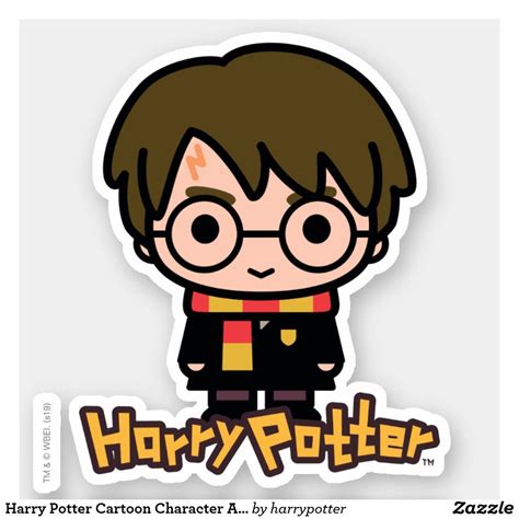 Harry Potter Cartoon Character Art Sticker Zazzle Harry Potter Cartoon Harry Potter