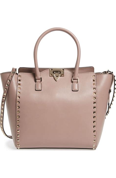 Main Image Valentino Rockstud Leather Double Handle Tote Double
