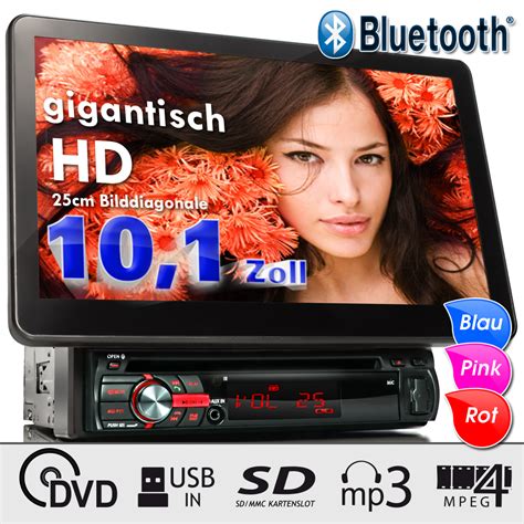 Autoradio Mit 25cm Hd Touchscreen Bluetooth Dvd Cd Sd Usb Mp3 1din Moniceiver Ebay