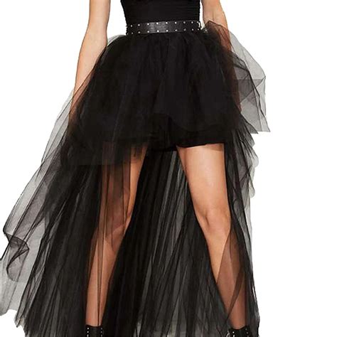 high low black tulle skirt asymmetrial hem tutu layered wedding bridal gown high waist pleated