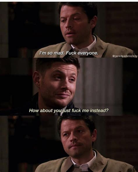 that look castiel gives dean is just like wait really perfection supernaturalfunny