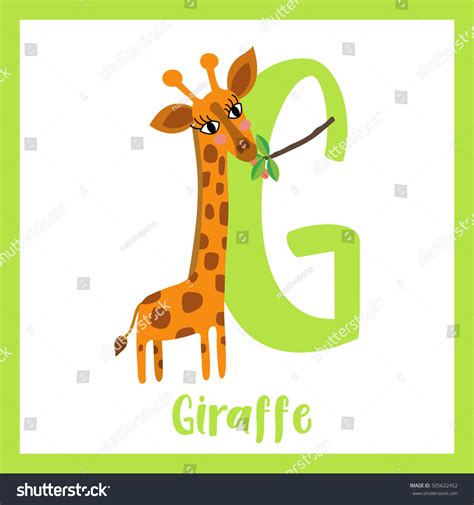 Cute Children Abc Animal Alphabet G Stock Vector Royalty Free