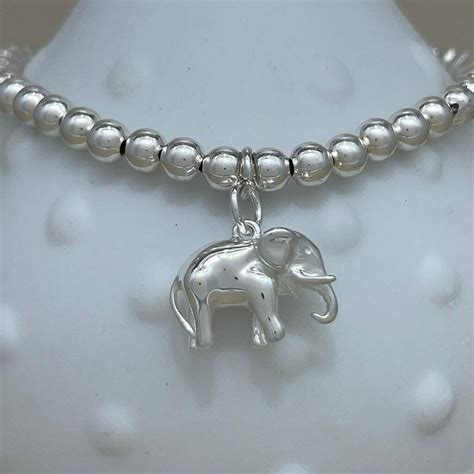 Personalised Solid Silver Elephant Charm Bracelet By Nest