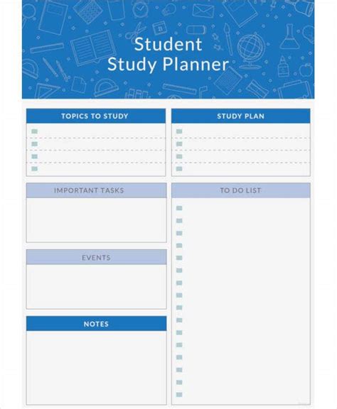 Study Plan Printable