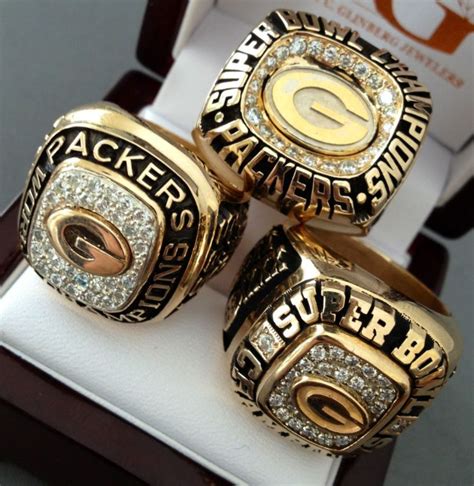 Authentic Jostens 3 Green Bay Packers Super Bowl Championship Rings 10k