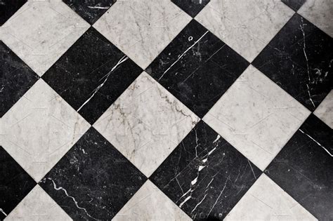 Porcelain mosaic floor and wall tile. Black and White Marble Tiles ~ Abstract Photos ~ Creative Market