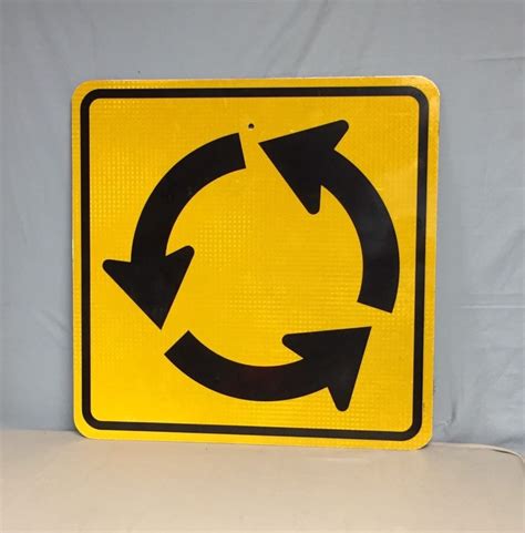 An Authentic Metal Pa Traffic Circle Road Sign Roundabout Etsy