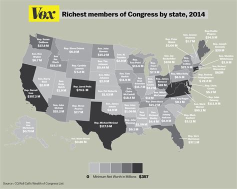 Map The Wealthiest Member Of Congress In Each State Vox