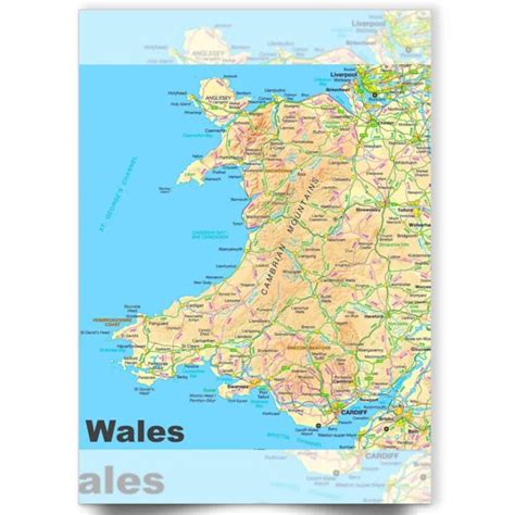 Wales Map Educational Wall Chart Print Laminated Uk Map Upto A3 Size