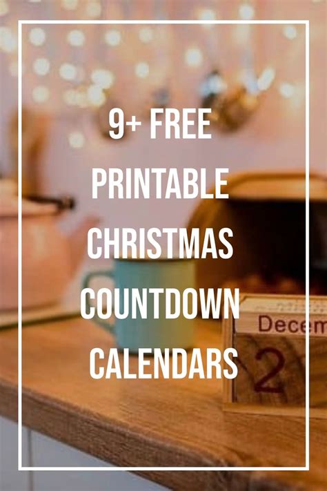 9 Free Printable Christmas Countdown Calendars Leah