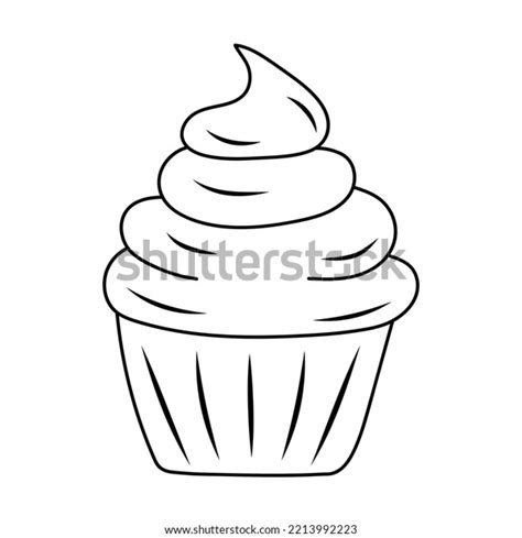 Cupcake Doodle Style Birthday Celebration Holiday Stock Vector Royalty