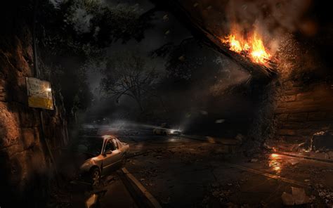 Wallpaper Night Apocalyptic Artwork Fire Owari No Seraph Midnight Darkness Screenshot