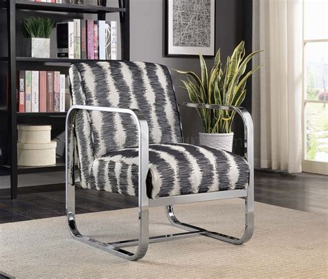 904078 Set Of 2 Accent Chairs Black And White Jacquard By Coaster