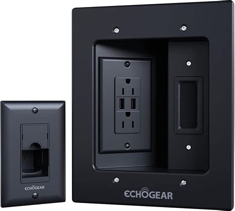 Echogear Tv Cord Hider For Wall Mounted Tv With 2x Ac