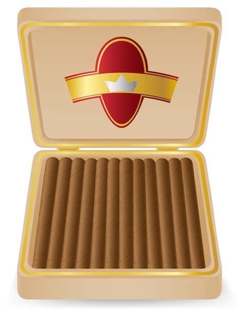 Сигары в коробке векторная иллюстрация Премиум векторы