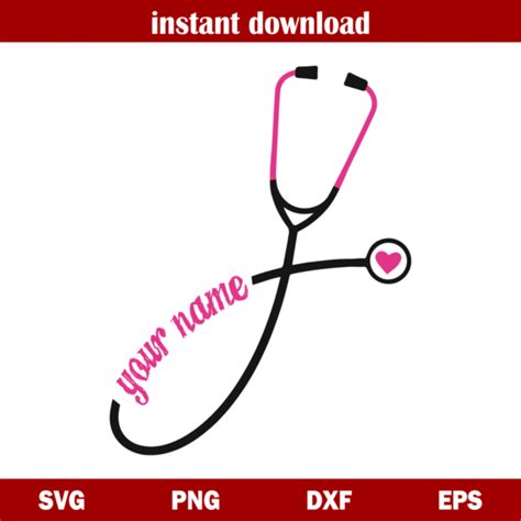 Personalized Stethoscope Svg Custom Stethoscope Personalized