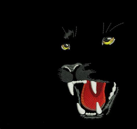 Black Panther Machine Embroidery Design Panther Embroidery Etsy