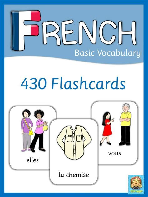 French Flash Cards Basic Vocabulary French Flashcards Learn French